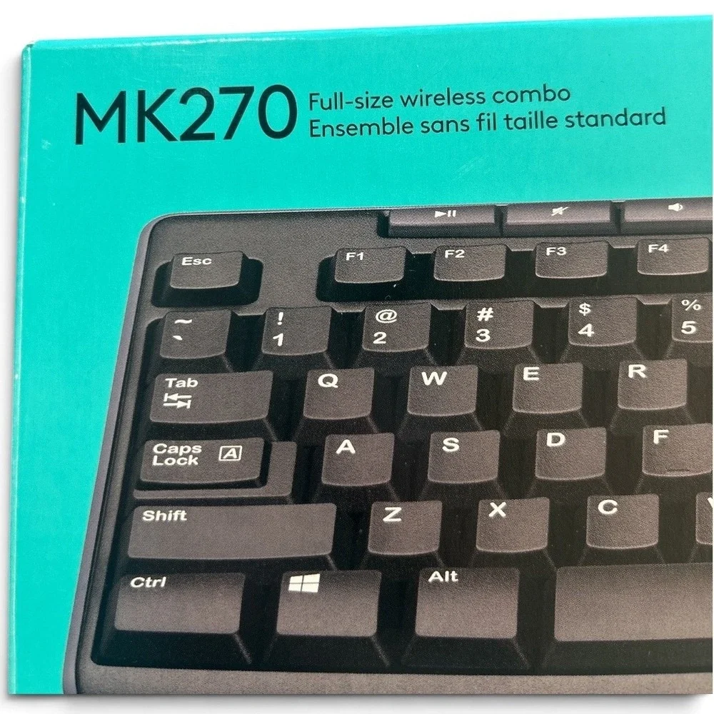 Logitech MK270 Wireless Keyboard and Mouse Combo Black 920-008813 New